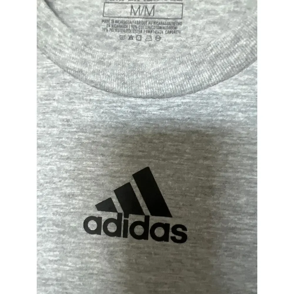 Adidas Men’s Gray with Black Logo Tshirt size M
